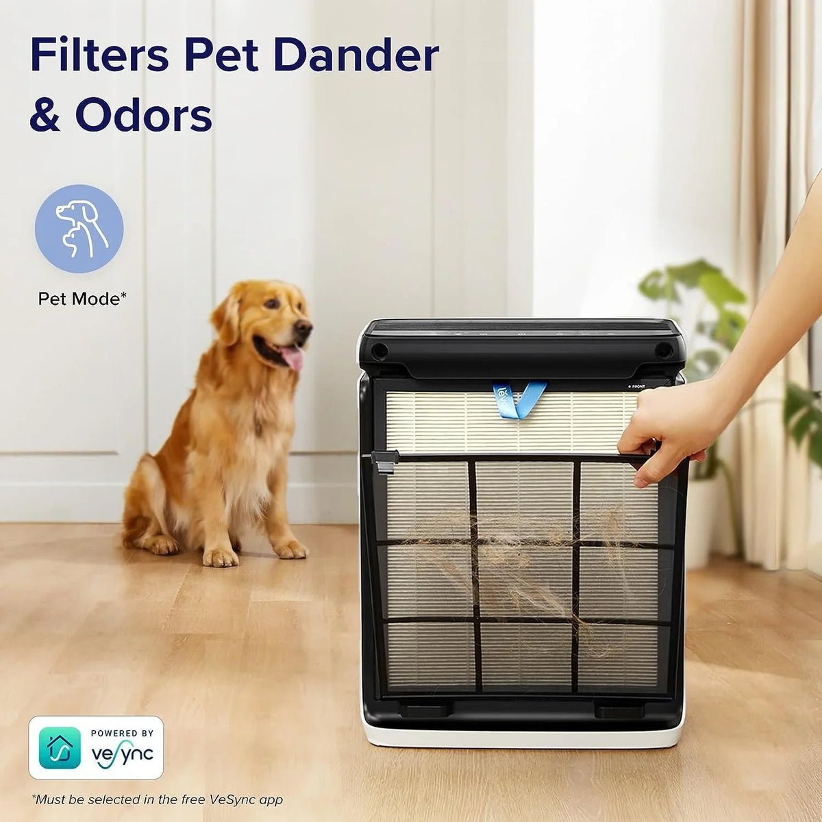 for Air Bedroom Sensors, Air Ft² Filters, Vital HEPA 100S Captures Washable and LEVOIT Up Pet Room Light Smart Smoke, Home Dust, WiFi, Large Hair, to Purifiers with Quality Allergies, 1110 Filter