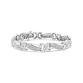 Cttw .925 Bracelet Link of Silver and Clarity) 7" X Womens - Tennis Haus (I-J Diamond cut Brilliance 3/4 Color, Sterling I3 Wave 1 Box Round Clasp