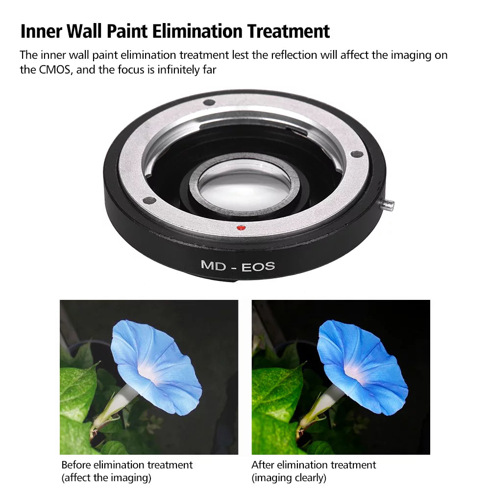 with Focus for Andoer MD to Lens Lens Fit Adapter for MD- Corrective Infinity Minolta Camera Ring Mount EF Lens Canon