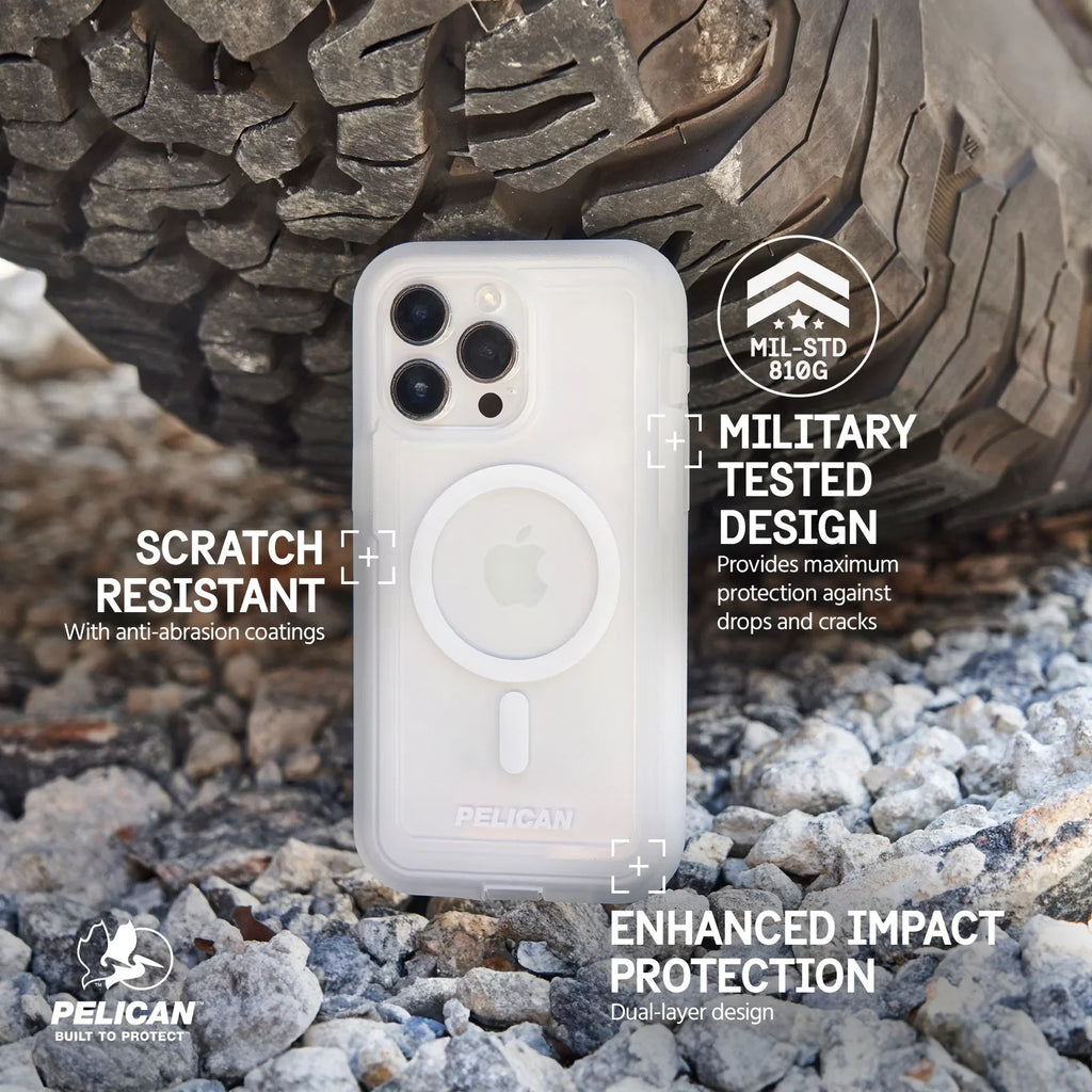 15 Series Holster Pelican Clip Voyager Apple Compatible] Pro Belt Max [MagSafe iPhone Clear - Case with