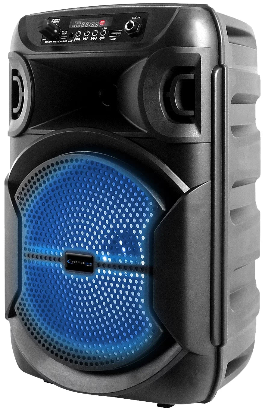 8" BOOM8 Technical w/Bluetooth Party (2) Portable Pro TWS Speakers LED Wireless
