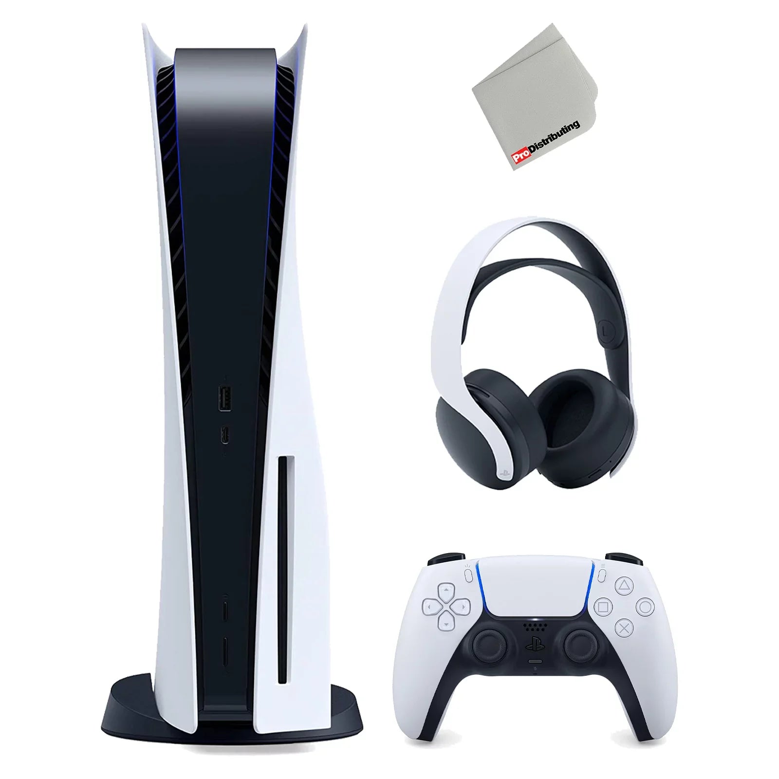 Gaming and Playstation Cloth Disc Microfiber Wireless PULSE White 3D Import) Console with (Japan Sony 5 Version Headset