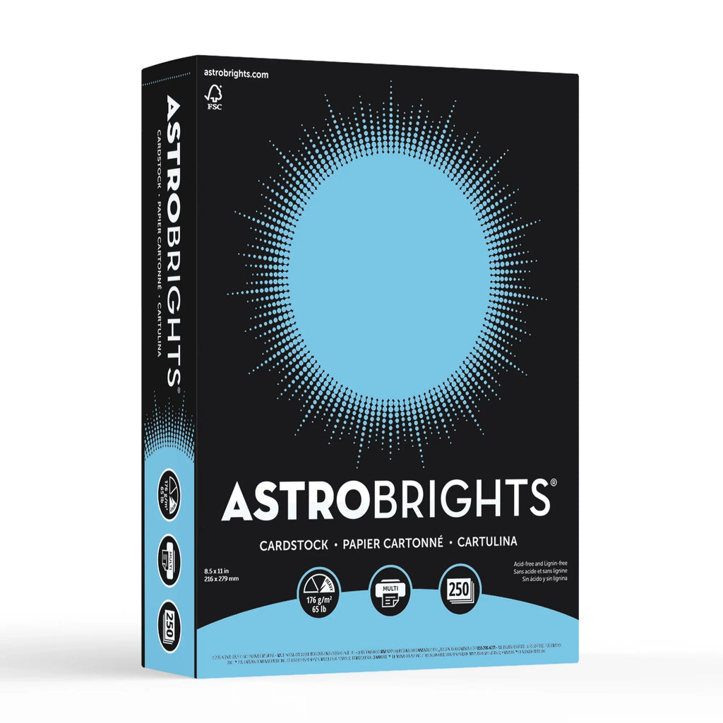 250 lb., Lunar x Cardstock, Blue, Colored 8.5" Astrobrights Sheets 11", 65