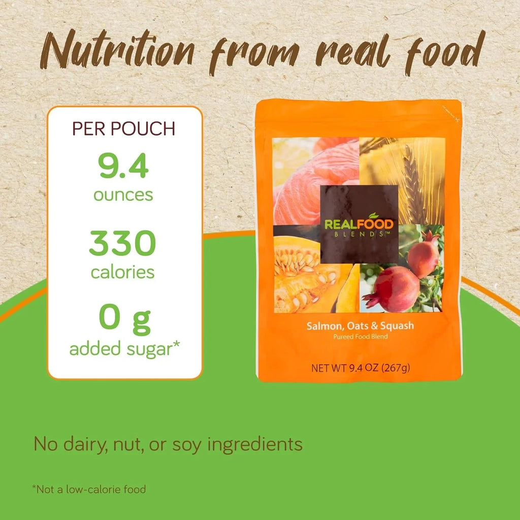 Oats Oz Meals Blends Pouch for & of 12) 9.4 (Pack - Salmon, Squash Real Fed Tube - Food People -