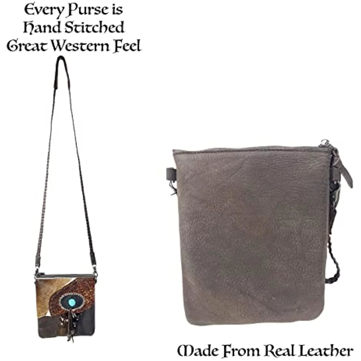 Purse Leather (Dark Tote Cowhair Purses Handbag Brown) Teal Bag Stitched Stone Urbalabs Western Tooled Hand Tassel Crossbody