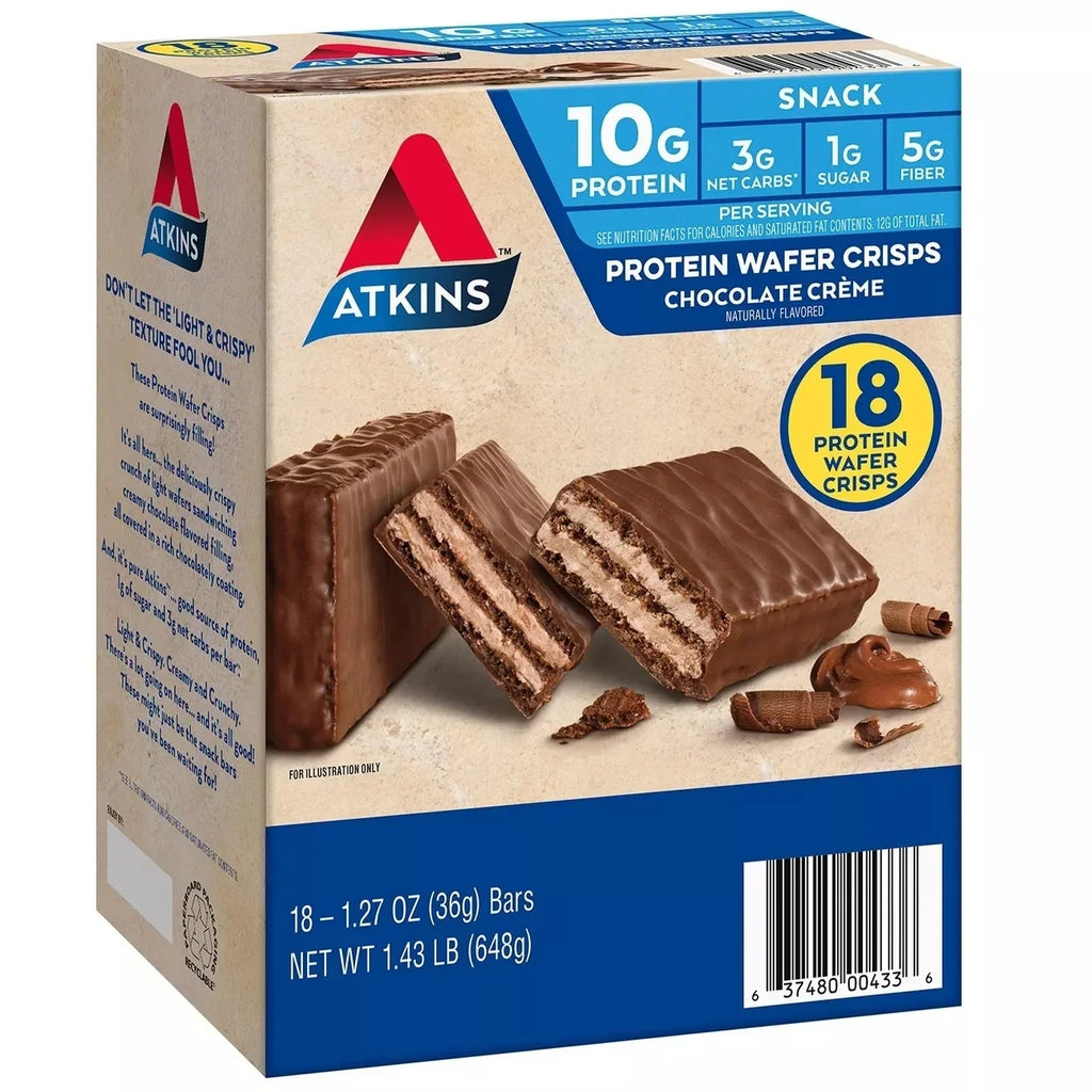 of Atkins Crisps Chocolate Wafer 1.27 18) Creme (Pack Ounce Protein