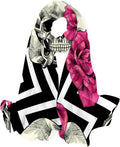 Scarves for Girls Shawl And Silk Hyjoy Long Lightweight Wrap Women Pink Roses Neck Skull Scarf