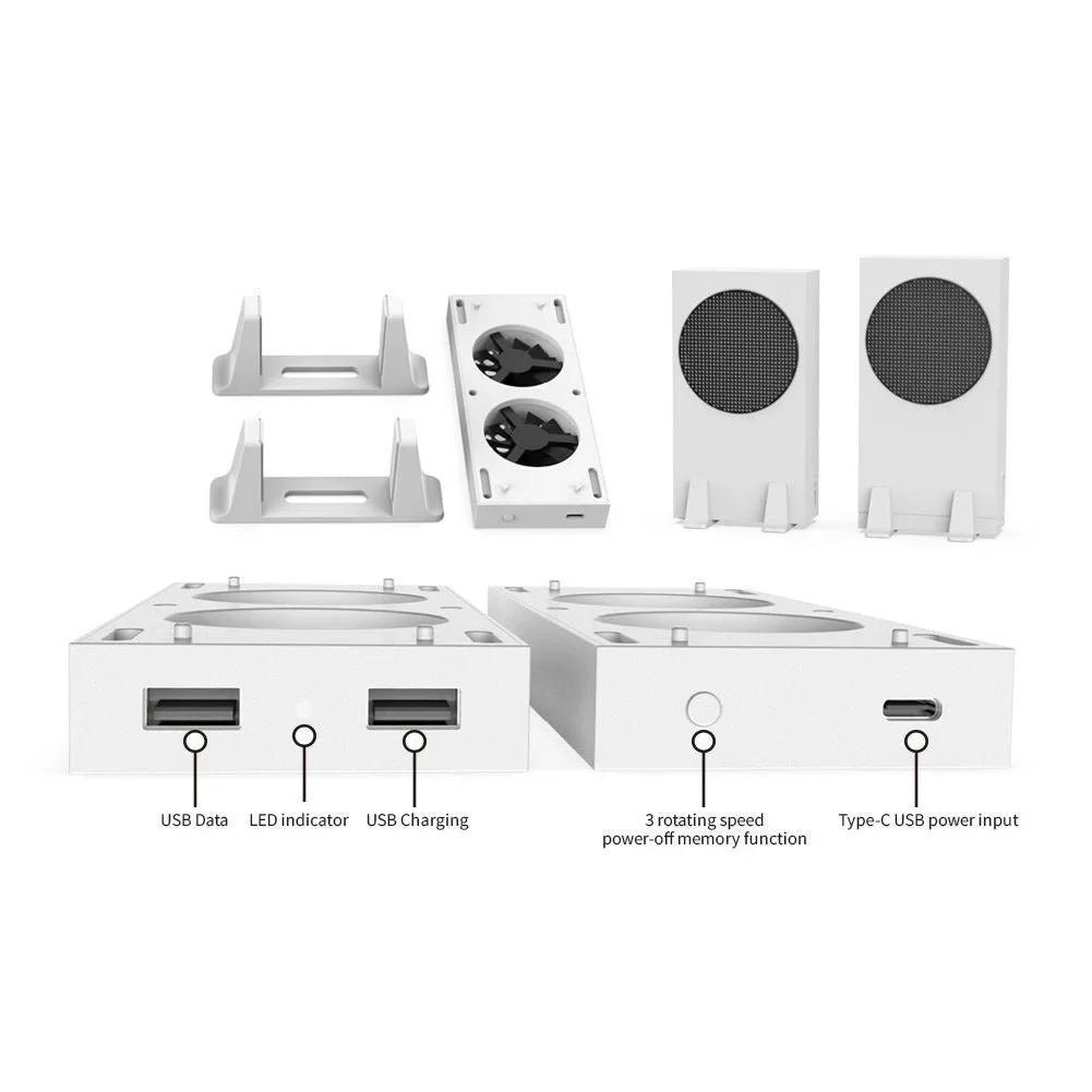 for 2 Console x Stand 9.53 S Fans 1 3.54 Holder x USB Cooler Series Xbox Ports in Functions inches 3 1.18 Vertical Speeds External 3