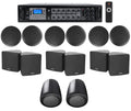 Pendant+Ceiling Speakers Office/Hotel 3.5" JBL 6-Zone Amp+(6) Black Cube+(2) for