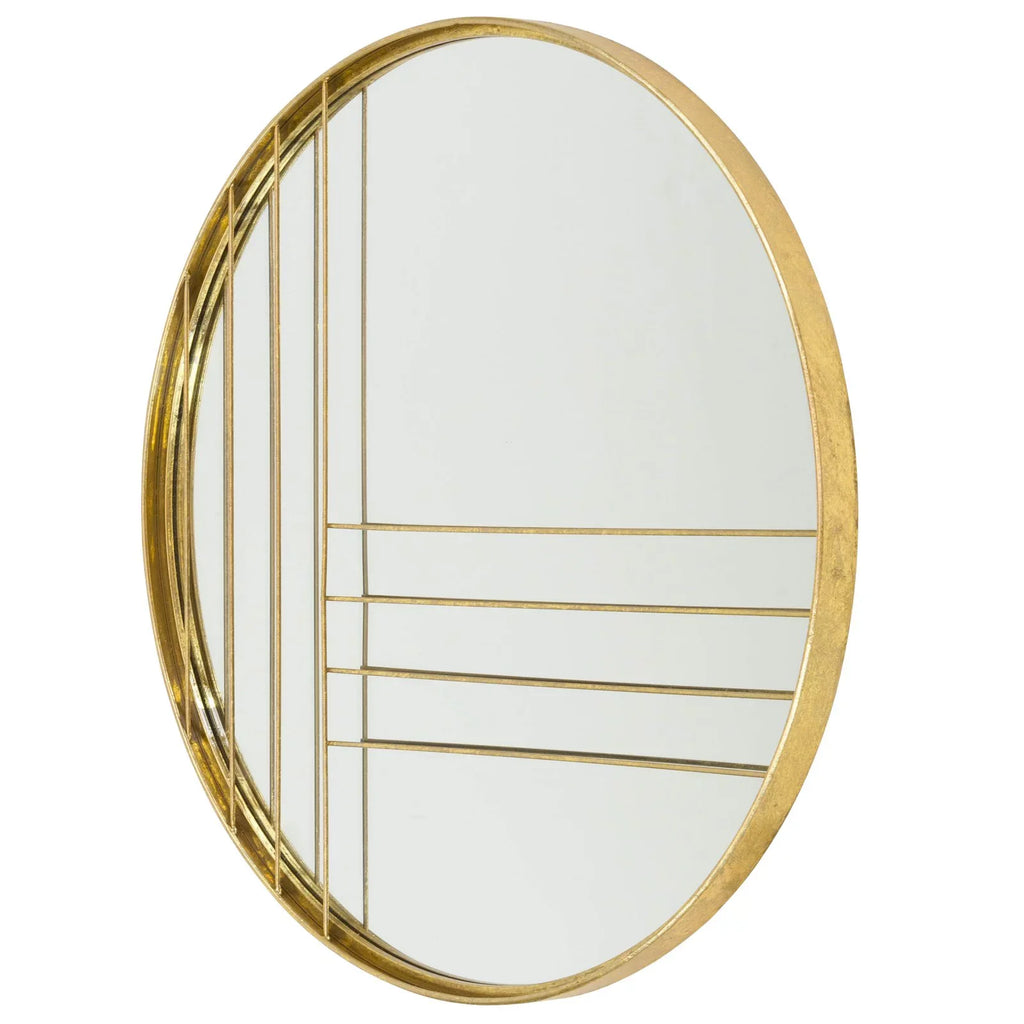 Gold Home Damis Accents Mirror Leaf Wall Metal Round Modern Aspire