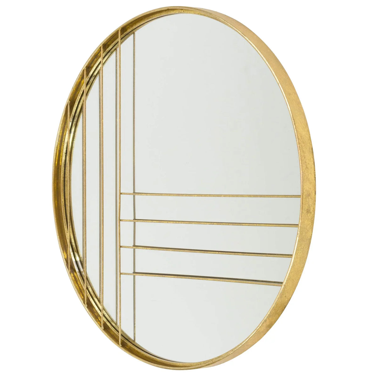 Gold Home Damis Accents Mirror Leaf Wall Metal Round Modern Aspire