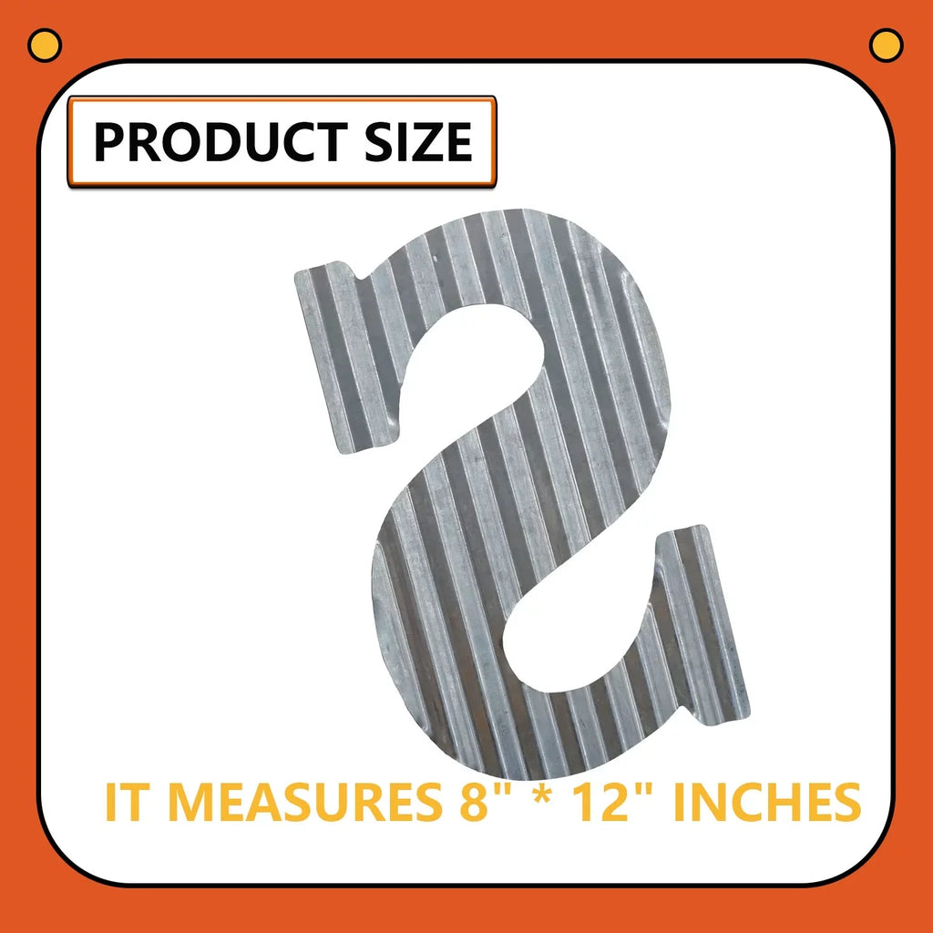 Corrugated Galvanized House Steel Number Rustic Decoration, Numbers, Hanging Decor Symbols, Metal (S)