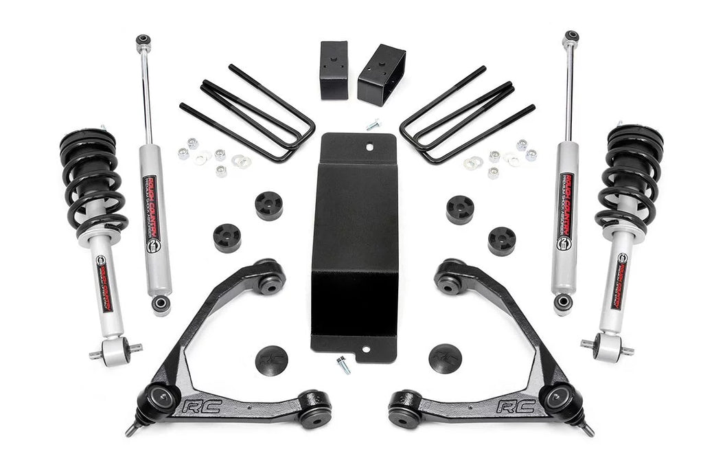 Silverado Country | Loaded 4WD Chevy (fits) 1500 Rough | 19432 Sierra N3 GMC 2014-2018 Kit Lift 3.5" Struts/Shocks