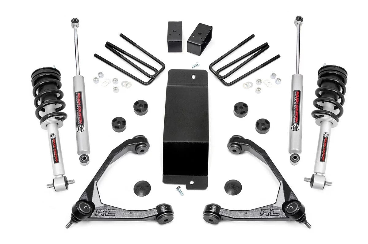 Silverado Country | Loaded 4WD Chevy (fits) 1500 Rough | 19432 Sierra N3 GMC 2014-2018 Kit Lift 3.5" Struts/Shocks
