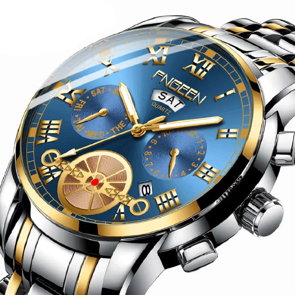 Tourbillon Business Analog Wristwatch Waterproof Quartz Mens Classic Watch Dial
