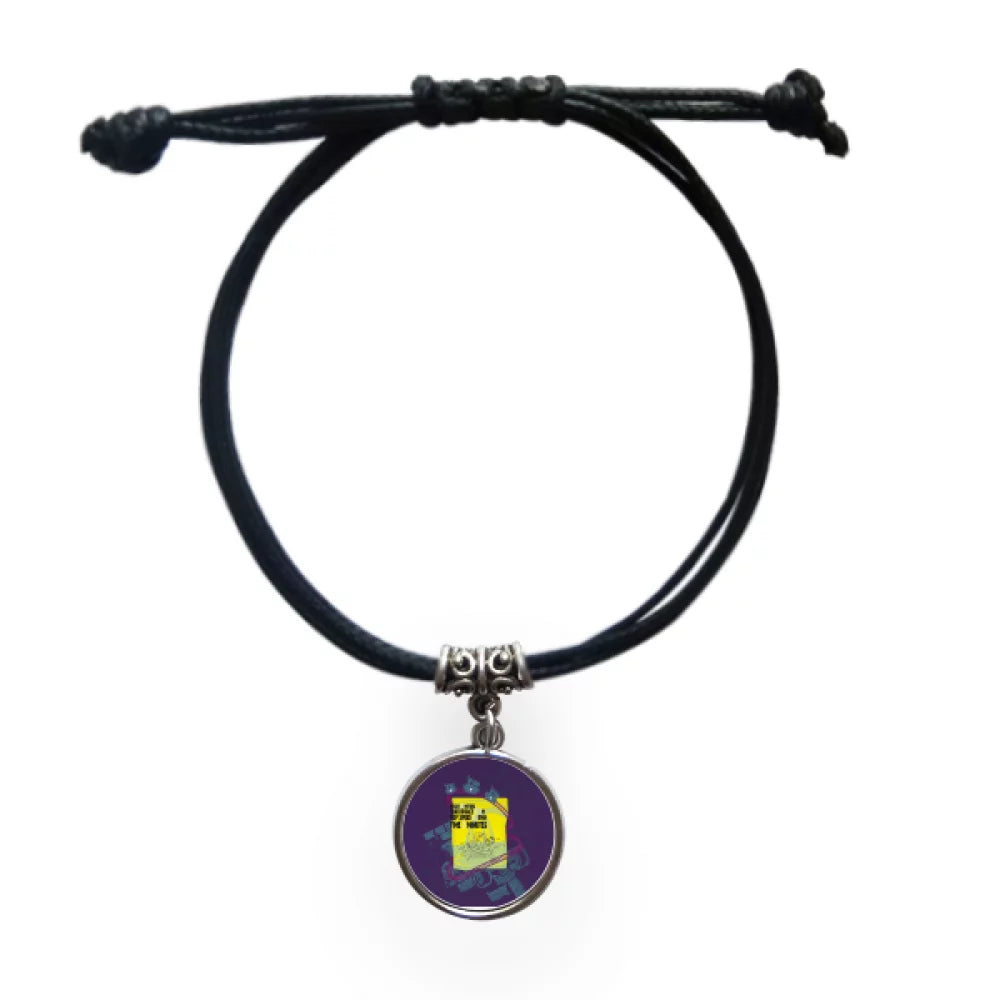 Park Amusement Facilities Roller Black Leather Jewelry Rope Wristband Bracelet Coaster