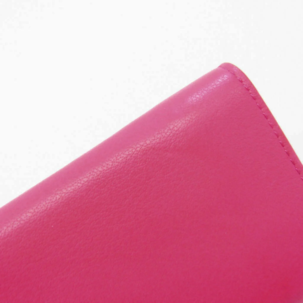 Pre-Owned Mini 391446 Paper Wallet Pink Women's (tri-fold) Balenciaga Wallet (Good) Leather