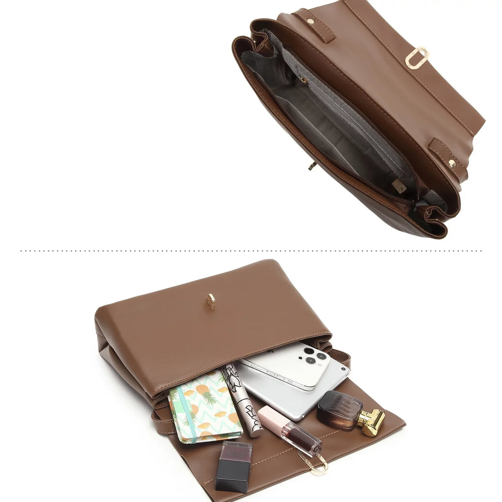 square handbags PU bag Handle ladies Scarf Silk Flap women hand bags bags Brown Shoulder Bag Women's Leather crossbody
