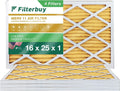 HVAC Pleated Furnace AC Filters (4-Pack) Filterbuy Air MERV 16x25x1 11