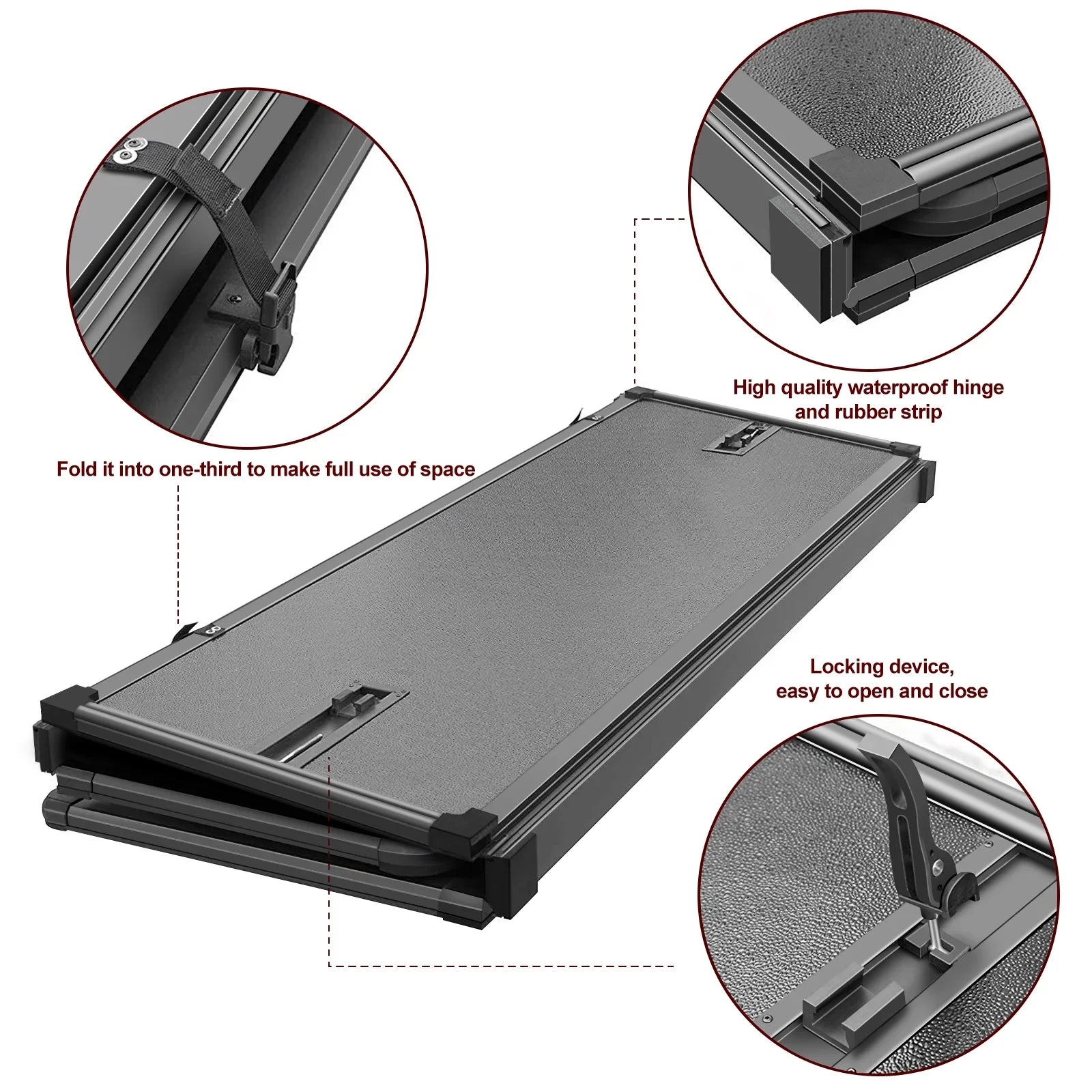 Deckrail 2003-2024 Without Bed Ram 3500 Hard & | Truck 6.4ft Tonneau Bed Rambox for Professional | FRP (74.6in) Kikito 2500 Tri-Fold System 1500 Cover