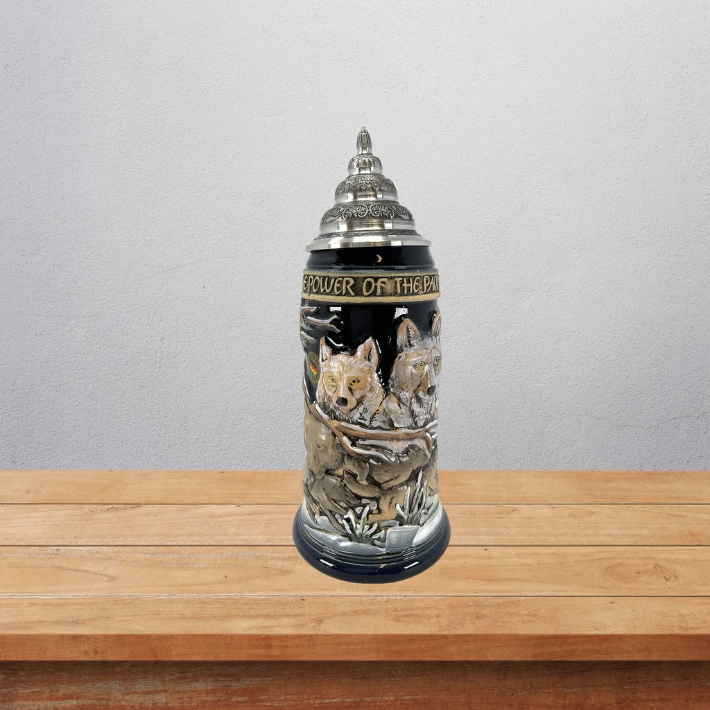 Beer .75 of Wolf Peak Pack Liter Pinnacle in Snow the Trading Wolves the Power German Stein
