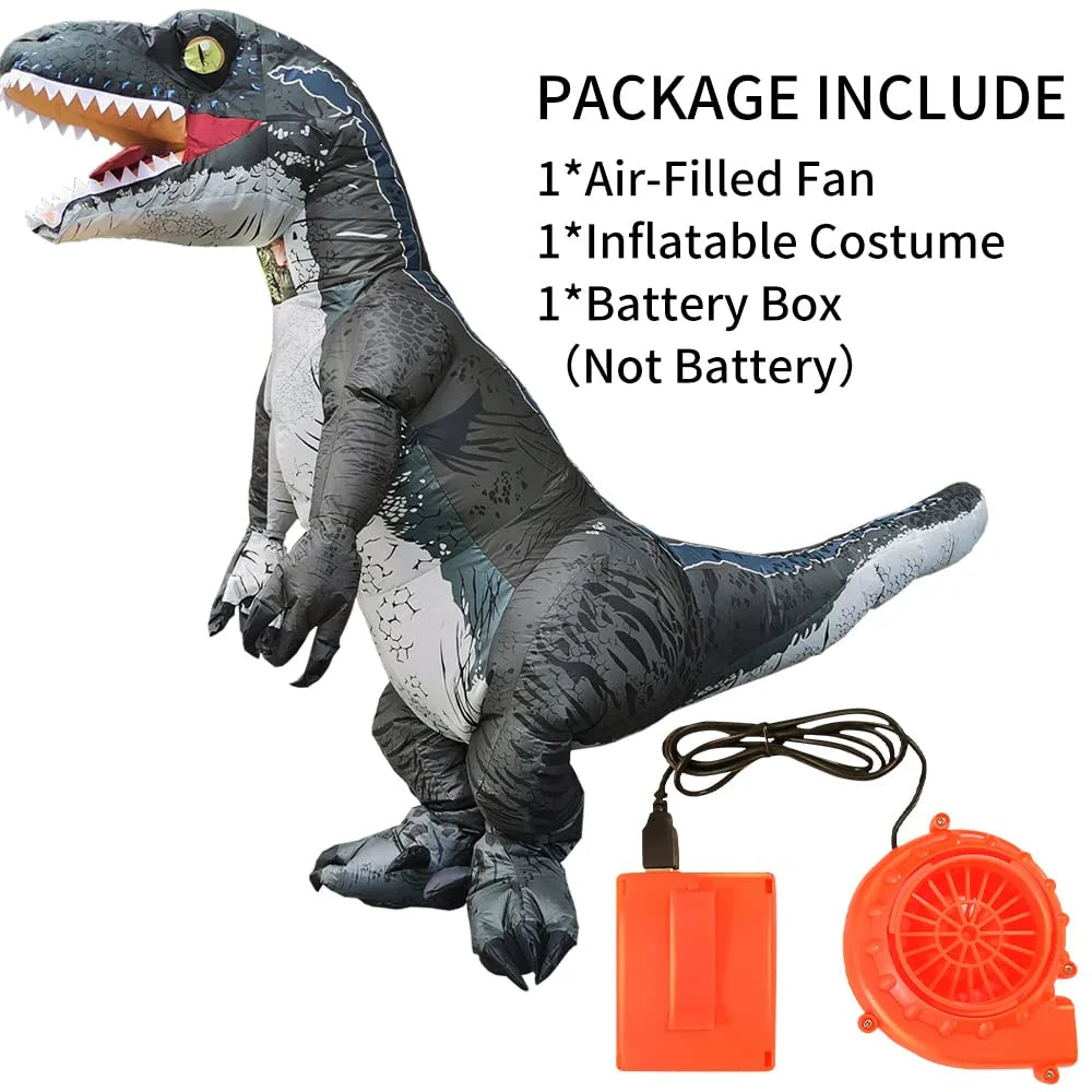 Up Costume Full Blow Raptor Velociraptor Women Costume Inflatable Adult Costume Body Men Grey DomKom T-rex Dinosaur Halloween