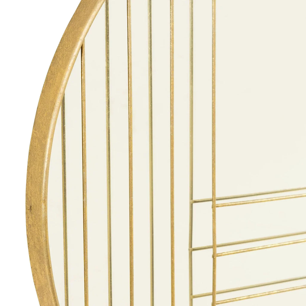 Gold Home Damis Accents Mirror Leaf Wall Metal Round Modern Aspire