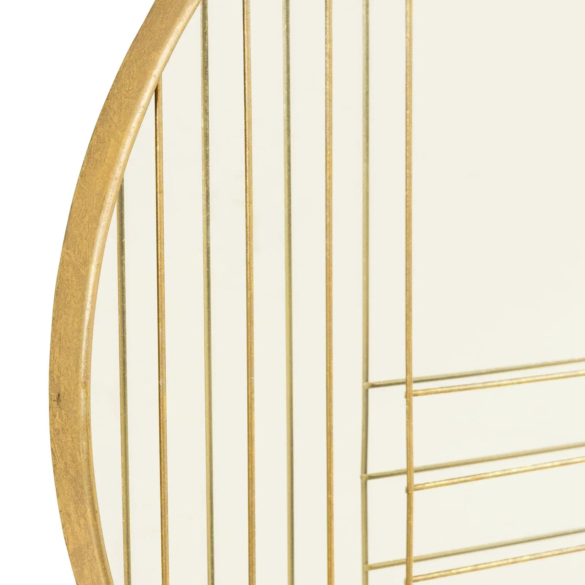 Gold Home Damis Accents Mirror Leaf Wall Metal Round Modern Aspire