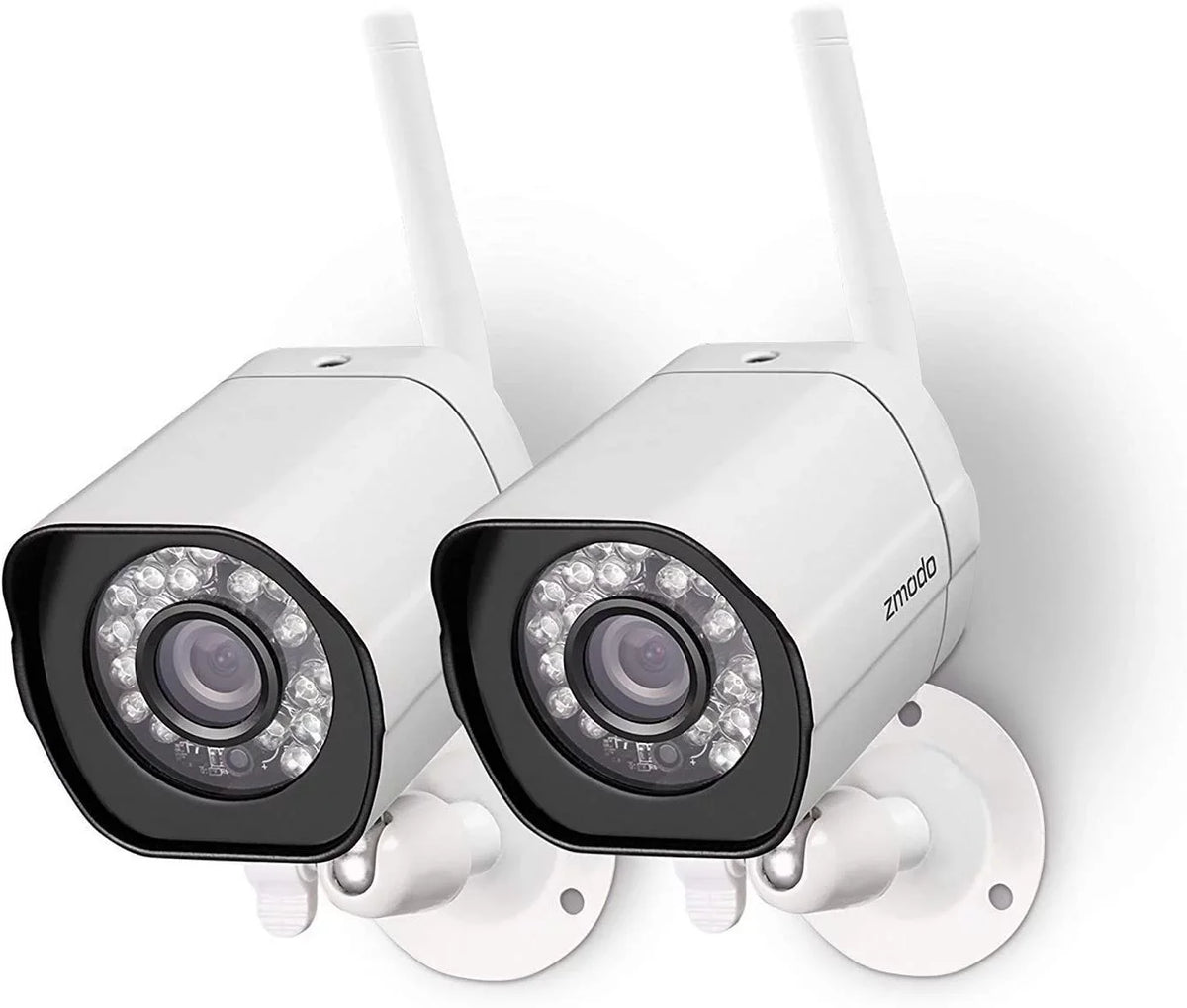 with Camera Plug-In, Smart Cameras Security Night 2 WiFi Compatible Vision IP Alexa Zmodo System Wireless Pack Outdoor