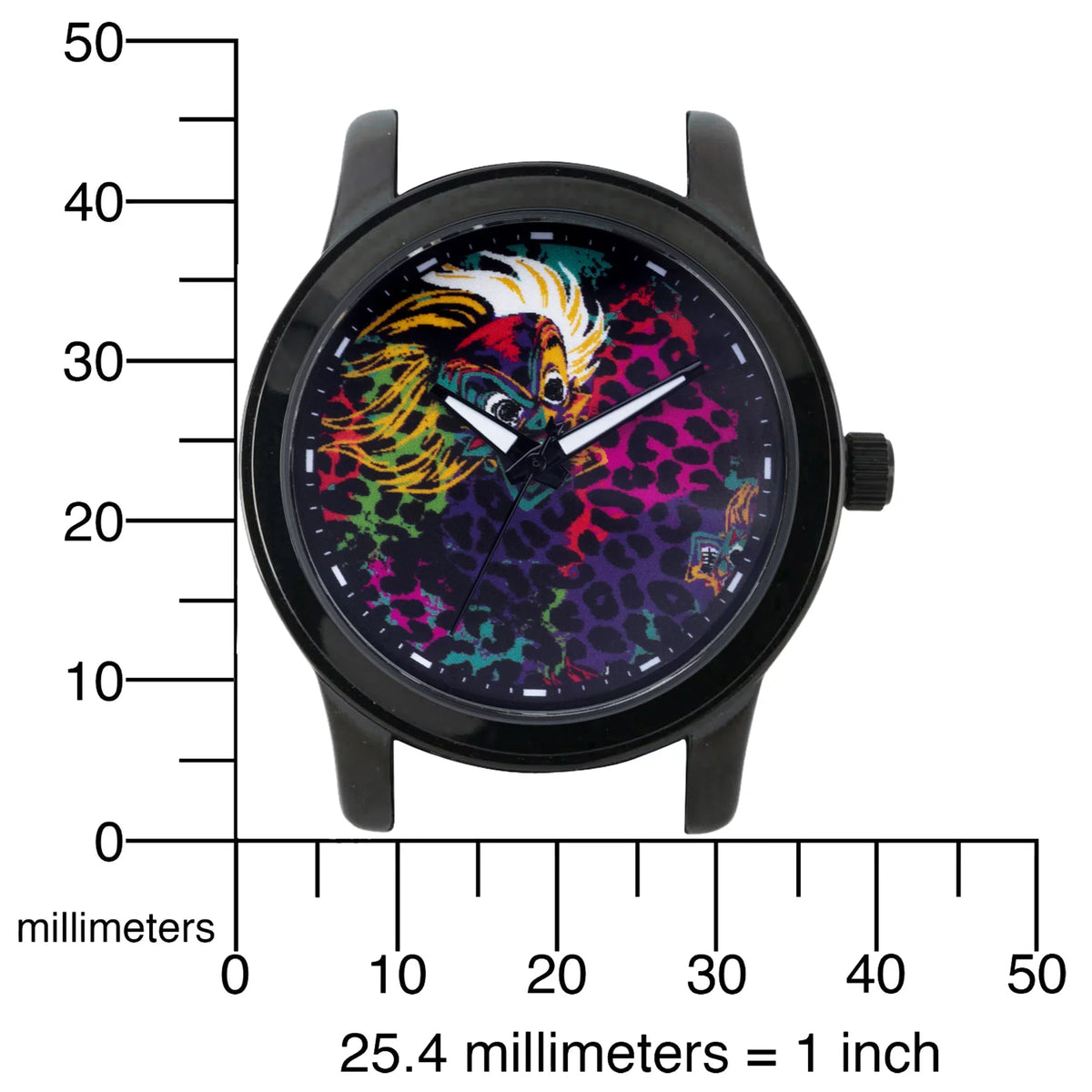 Women's Vil Cruella De Villains Watch, 1-Pack Black Alloy Disney