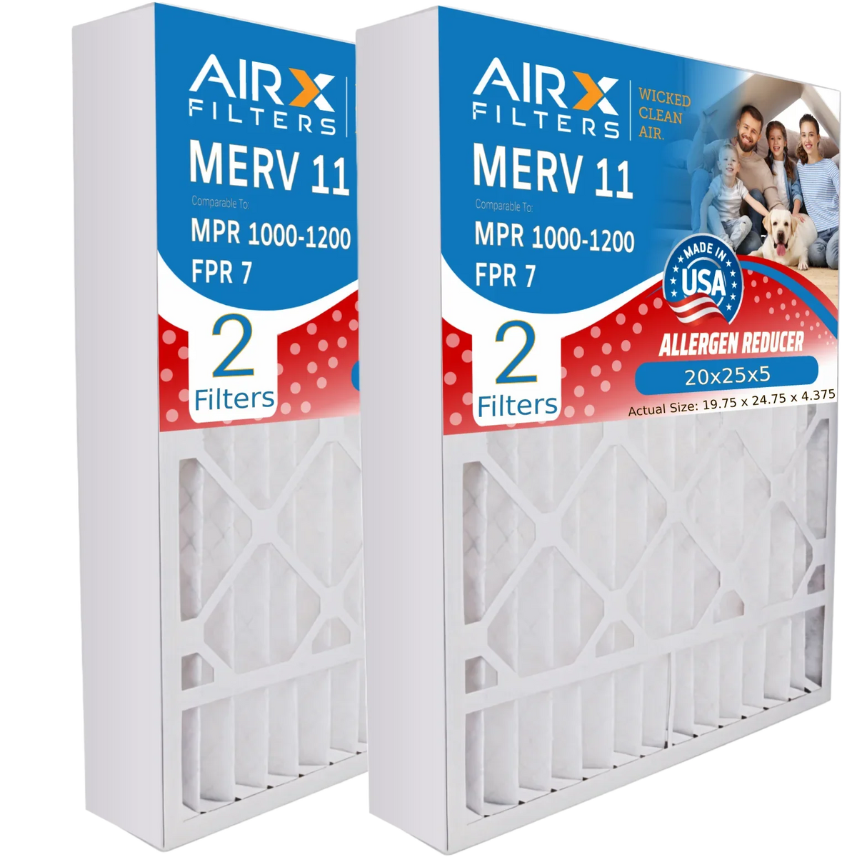 FR2000U-108 11 Made 1000, MERV Filter MPR Air USA AIRX Furnace WICKED FPR Filter MPR White CLEAN Compatible AIR. by 20x25x5 Rodgers & FILTERS Pack 2 20x25x5 Premium 7 with 1200 to Comparable