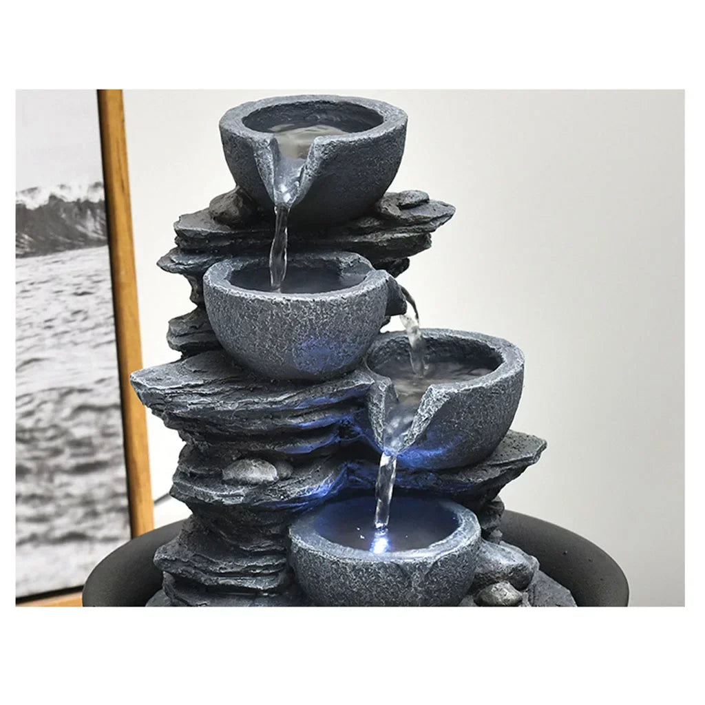 Waterfall E Water Home Fountain Feng Shui Outdoor Landscape Tabletop s with , Bedroom