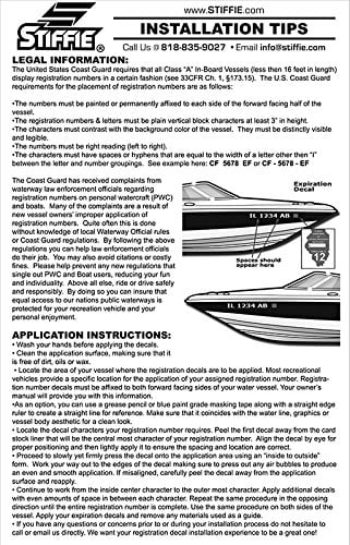 Alpha-Numeric Marine PWC Numbers & for STIFFIE Techtron Decals Yellow/Navy Kit Personal Registration Letters & Stickers Custom Watercraft 3" Boats Identification