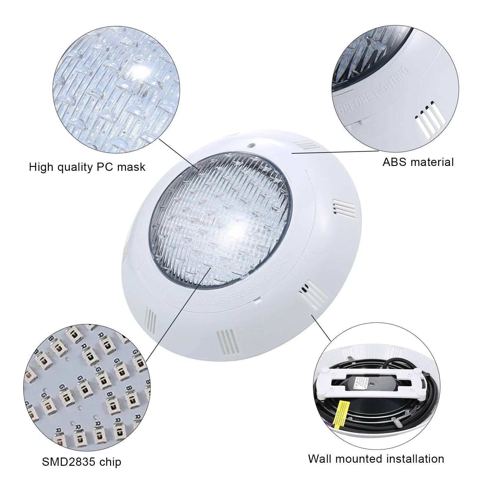 RGB LED Pool IP68 with Swimming Light Remote Waterproof AC12V Pool Changing Control Color 7 45W Underwater Lights Lamp
