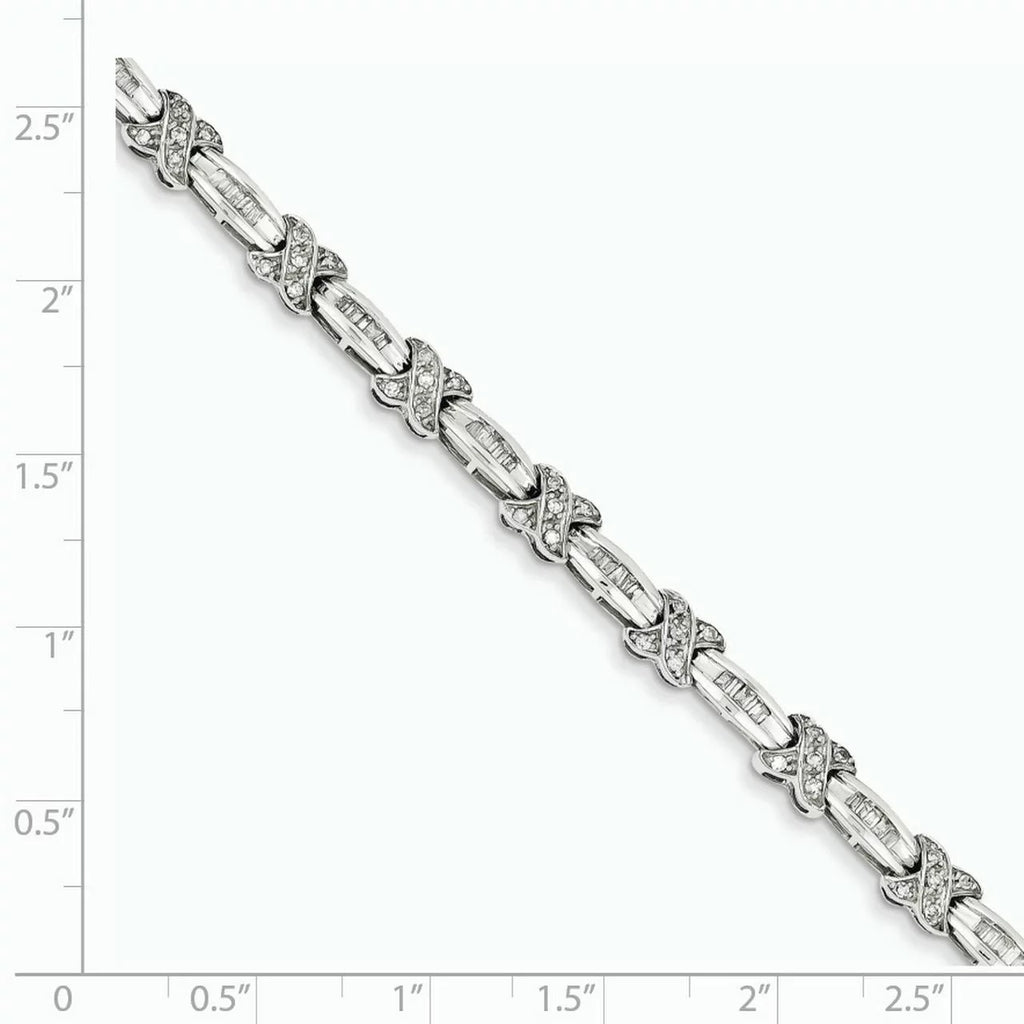 Gold Wt- Diamond X 0.98ct 14k Bracelet. Carat White