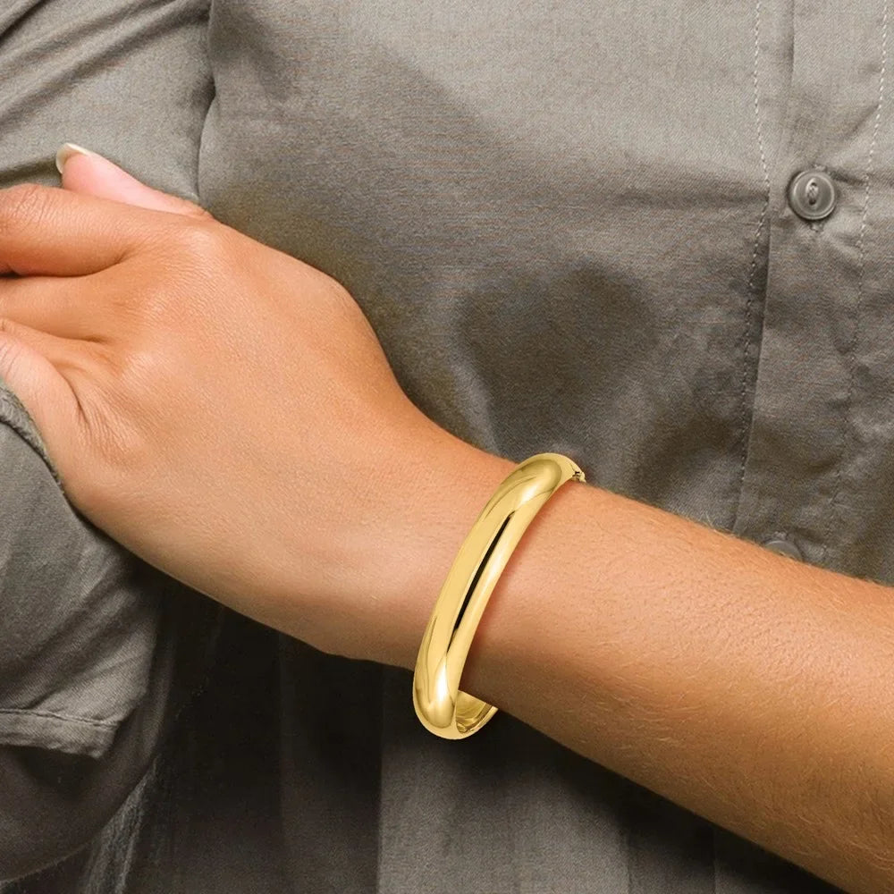 Bracelet 14k Polished 7/16 QHP7/16O High Hinged Oversize Bangle