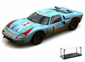 Blue - II Car SC405 w/ Display Model 1/18 GT-40 Package Display Shelby Ford & Diecast w/LED Case 1966 Gulf - Diecast Car - MK Scale Dirt, Toy #1 Collectibles Case LED