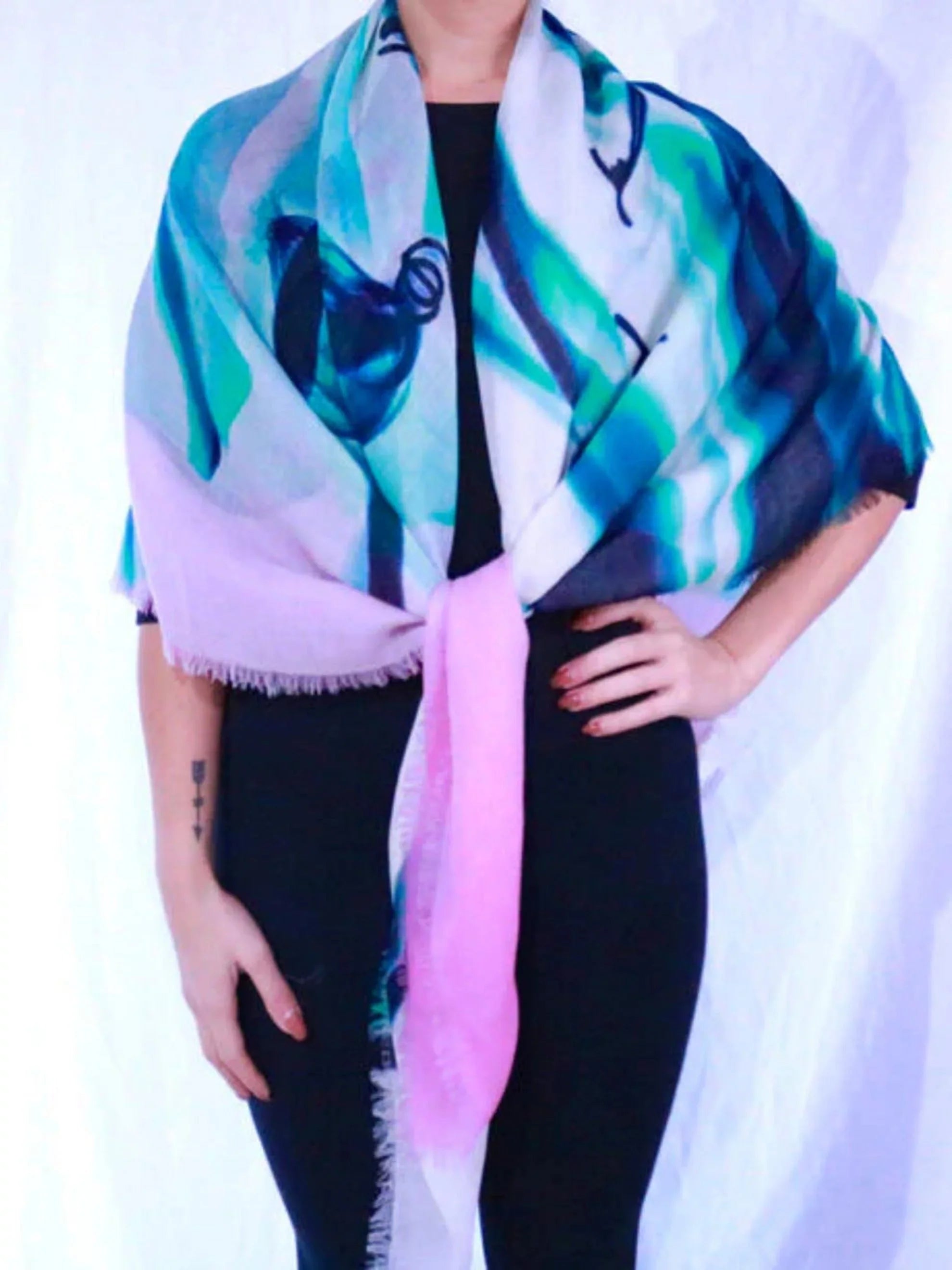 100% Cashmere Lightweight Paul - by Scarf Cheung Amazon Orchids James
