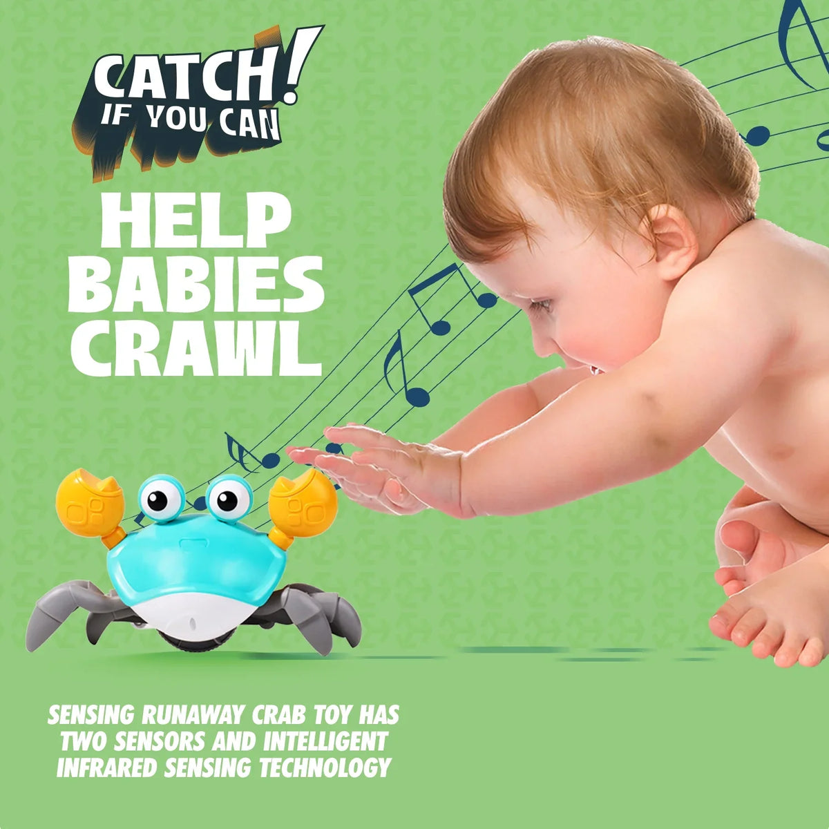 Learning Crab Holiday Crawling For Kids Tummy 0-6 Encourage And Gift Time And Emily Crawl Birthday, Toddlers and Little Christmas Entertaining Years Months - 6-12