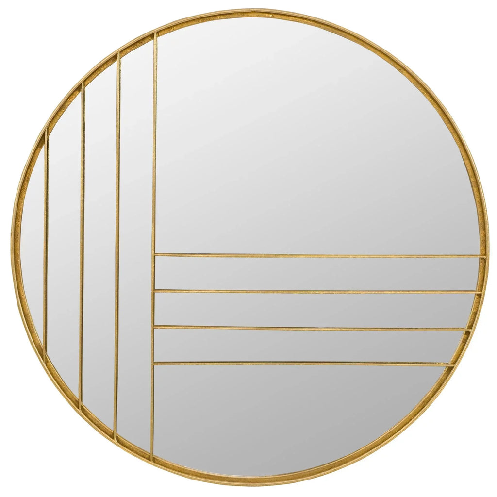 Gold Home Damis Accents Mirror Leaf Wall Metal Round Modern Aspire