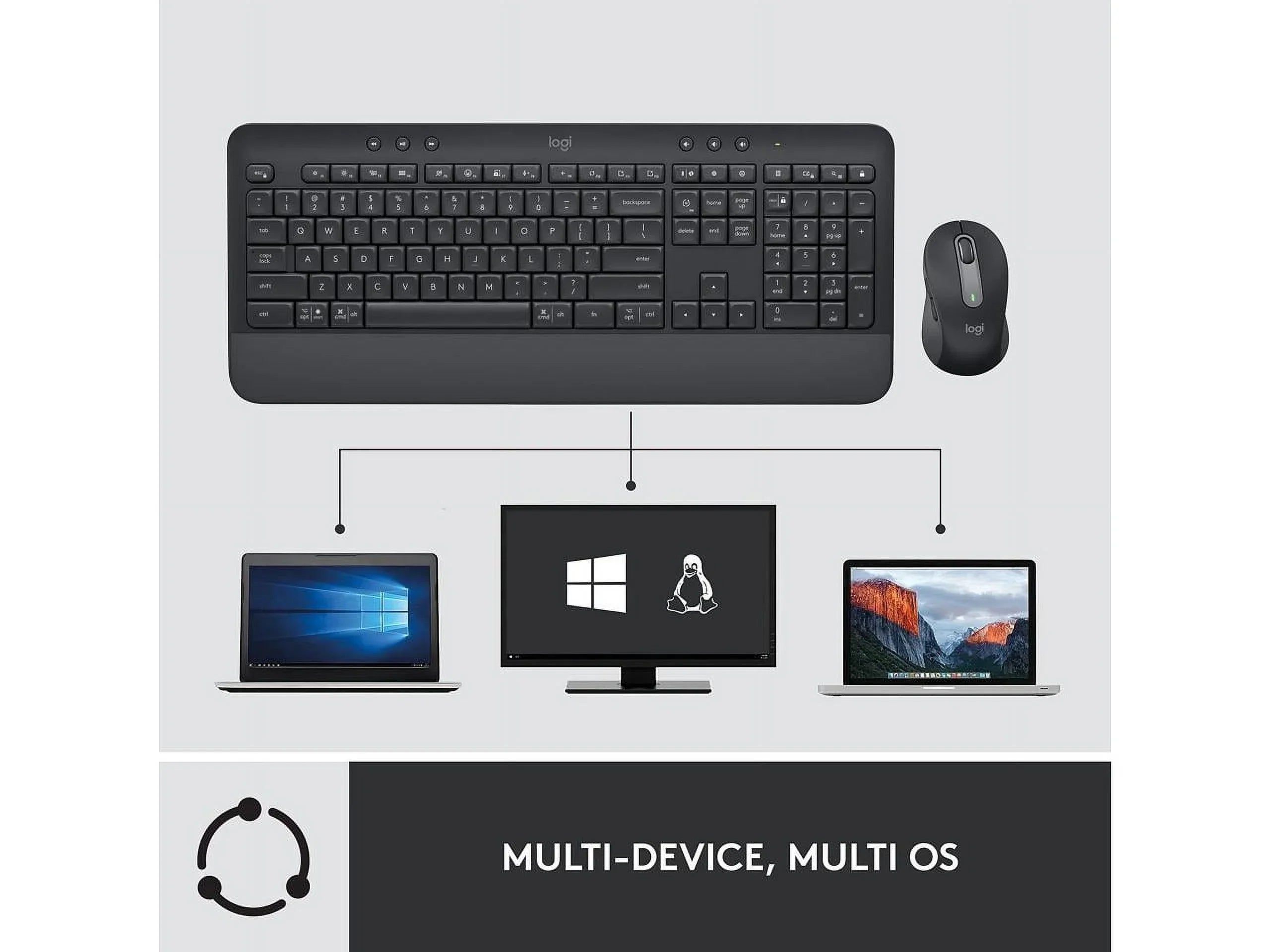 MK650 Logi Signature - Certified, for Graphite Globally Bluetooth, and Logitech Mouse Keyboard, Bolt, Combo Windows/Mac/Chrome/Linux Business, SmartWheel, Wireless
