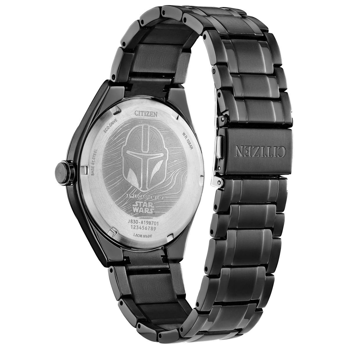 Steel Mandalorian Watch Star Black Wars Men's Stainless AW2045-57W Eco-Drive Citizen IP