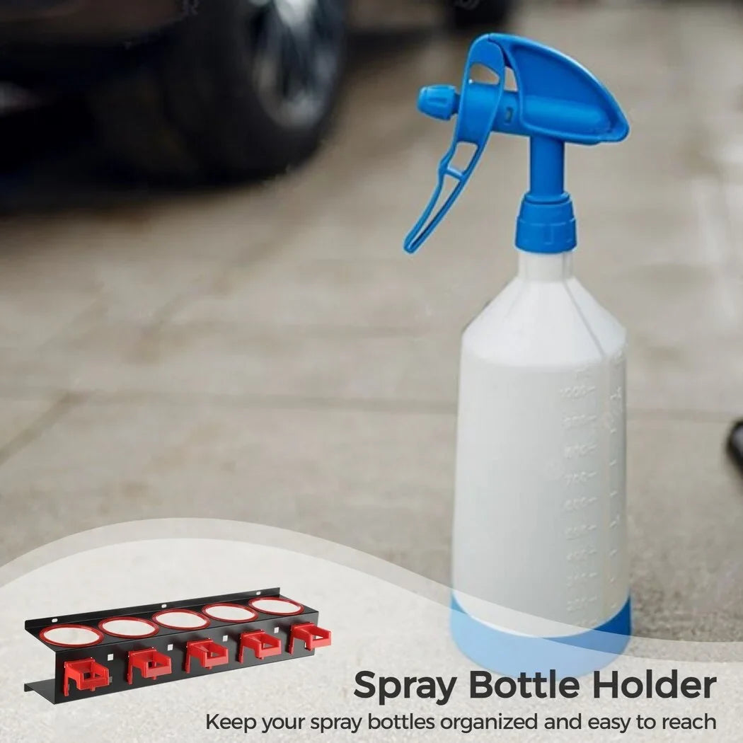 Squeeze Cleaning 2Pcs Auto 5 Accessories Beauty Wall Hooks, Storage Car Organizers Bottle Racks, Shop Detailing Holes Bottle Tools Mount Holders, & 5 Spray Hangers, with