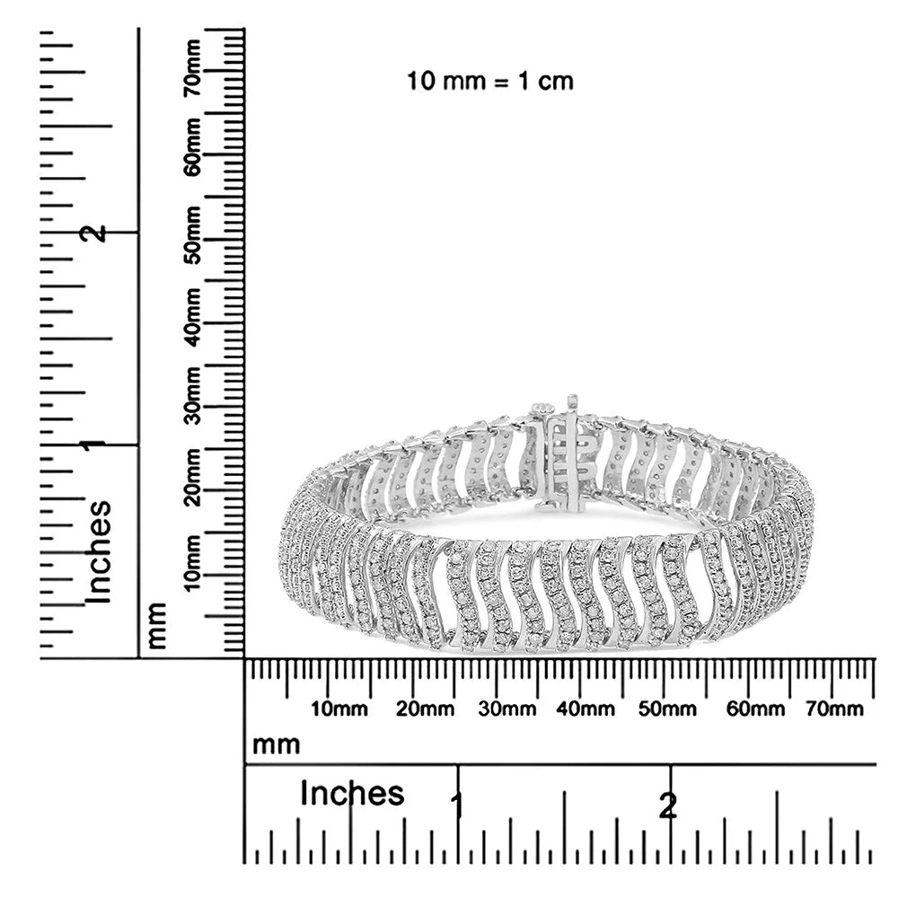 Link Diamond Round-Cut Bracelet Silver "S" 5.00 I3 Clarity) Color, 7.25 .925 Cttw (I-J - Size Sterling