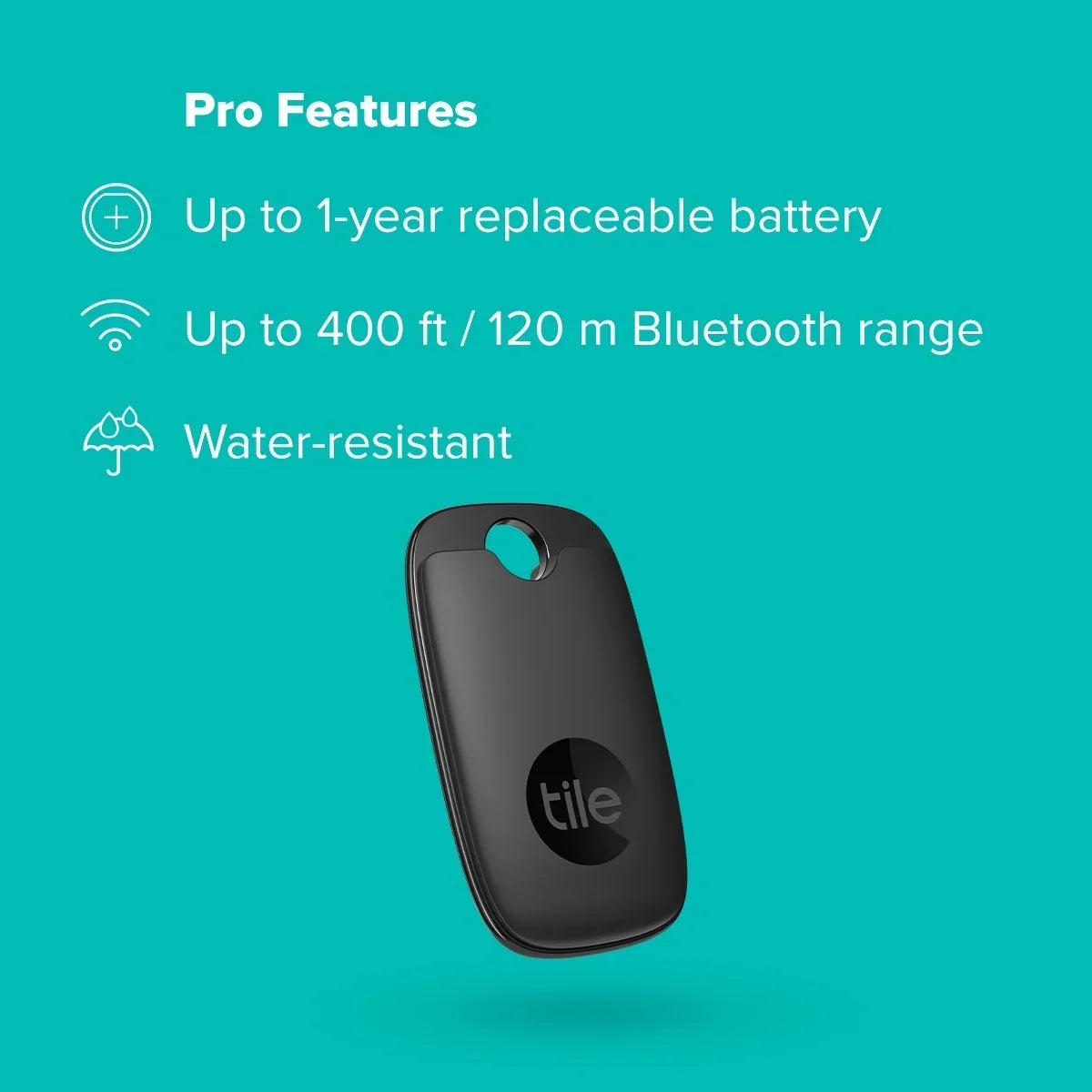 Pack Locator - Item Tracker, Bluetooth (2022) - Black - Keys Pro Tile and Finder 1