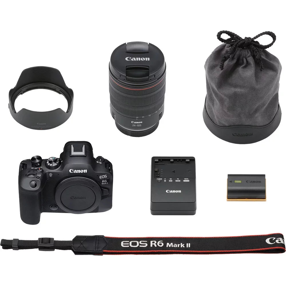 Software 2 Memory + EOS Card Card Battery Mirrorless 24-105mm Case Corel + Lens Light Reader 64GB LED + Canon (5666C011) More + + Mark with Charger Camera x + LPE6 f/4 External + II Photo R6 +