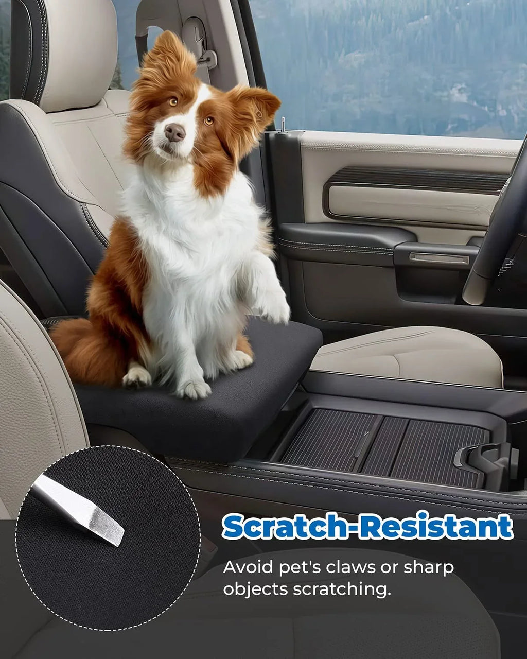 Protector Cover Armrest Cover 2500 Compatible Ram 3500 2023 2013-2022 ISSYAUTO Center with Console Console 1500
