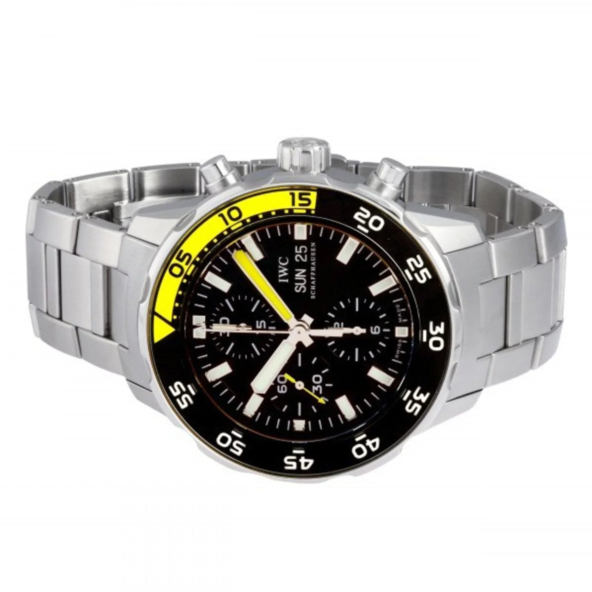 Men's (Good) IW376708 Pre-Owned Aquatimer Watch Dial Black IWC Chronograph
