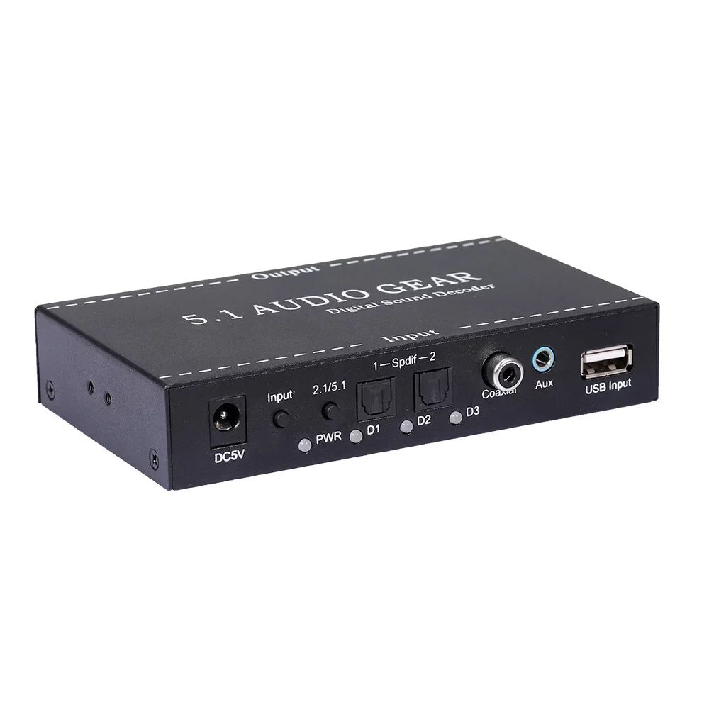 AC-3 Converter Dolby Walmeck Audio Output Digital Decoder 5.1 Digital Audio Audio Gear Replacement Sound 3.5mm Plug for NK-A6L