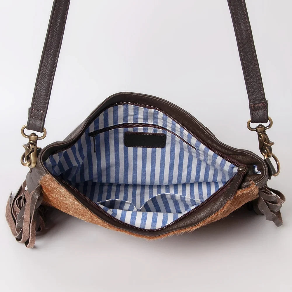 bag OHLAY Hand KB purse western Genuine women Hair-on handbag HOBO Tooled Leather KBK126